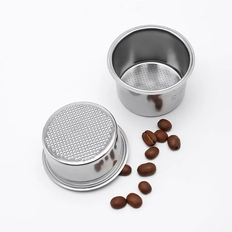 51mm Coffee Filter Basket Stainless Steel 4-cup Coffee Powder Bowl Single/double Handle Bottomless Universal Coffee Powder Bowl