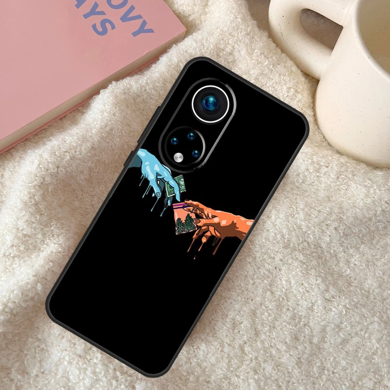 Grime Michelangelo Weed Funda For Huawei P20 P30 P40 P60 Pro P Smart Nova 9 5T Honor Magic5 Lite X8 X9 a 50 70 Case