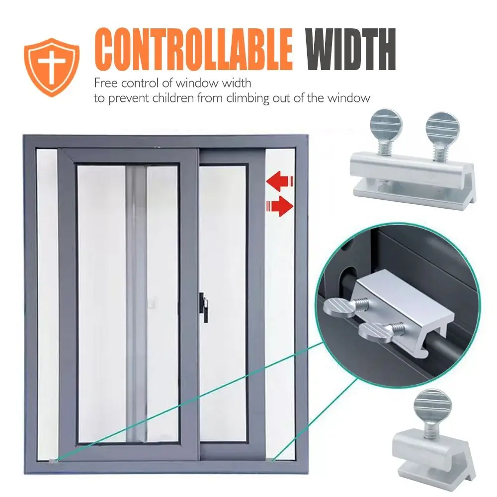 

5pcs Adjustable Sliding Window Lock Preventing Theft Security Safety Lock Stainless Steel Stopper Clips Window Limit Stop Locks