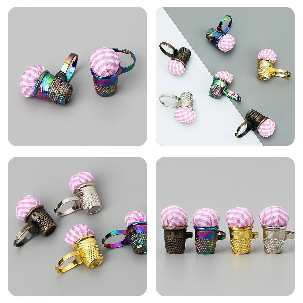 

Lovely Reusable Finger Pin Cushion Metal Cotton Needle Holder Household Sewing Tool Compact Durable Comfortable Creative Design
