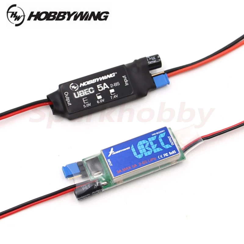 Hobbywing UBEC 3A 2-6S Lipo / 5A 2-8S Lipo Voltage regulation Power Supply Module Antijamming Suitable for RC Fixed Wing Drones