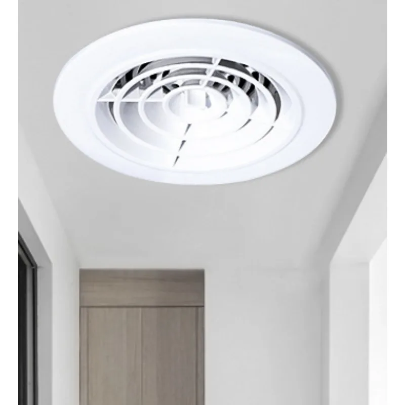 200mm Round Air Vent Exhaust Hood Valve Grille Diffuser Ducting Ventilation Cover Air Circulation Rotary ABS Adjustable