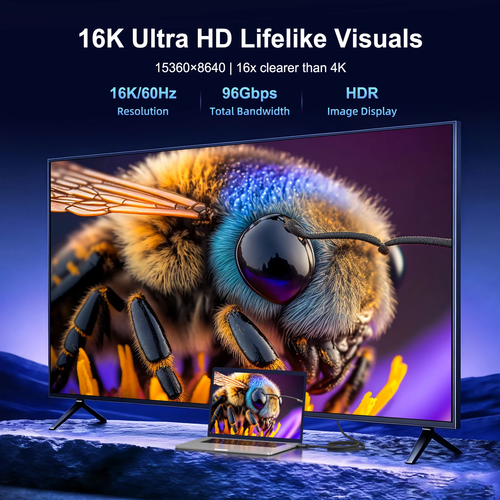 16K HDMI 2.2 Fiber Cable 96Gbps Ultra High Speed 16K@60Hz 8K@240Hz 4K@480Hz Dynamic HDR EARC HDCP Certified For PS5 Xbox HDTV