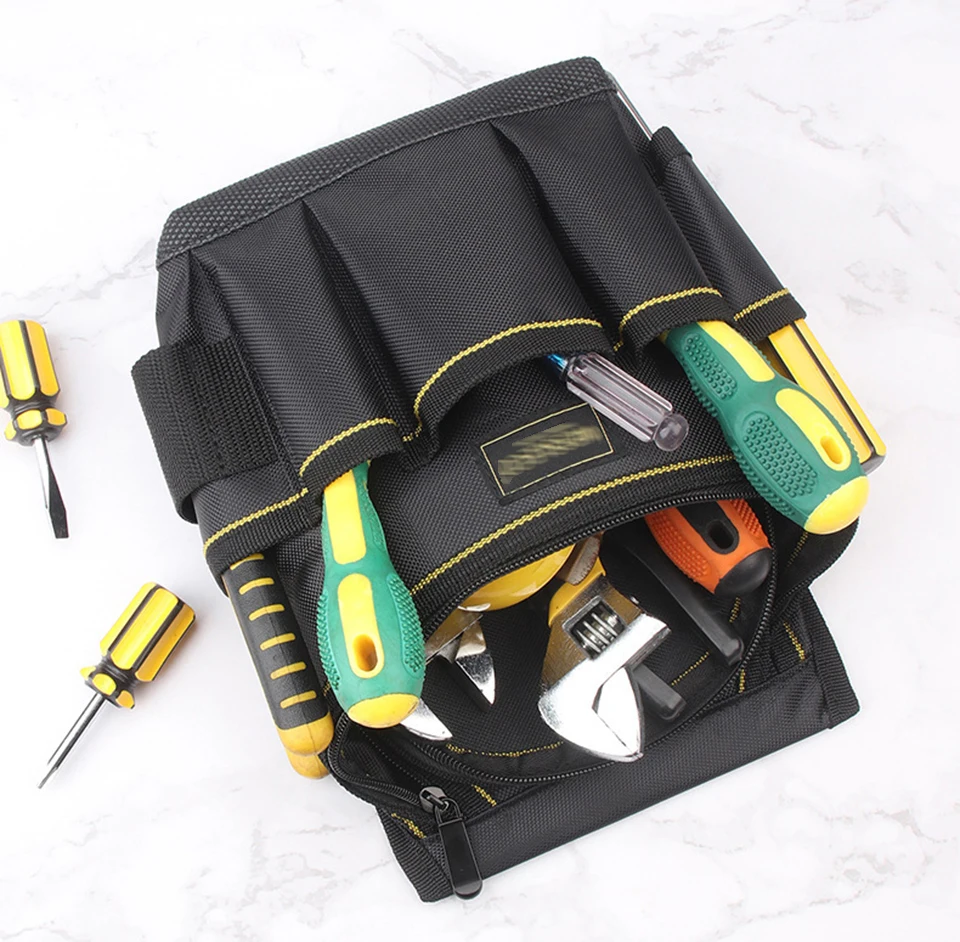 Tool Waist Bag, Large Thick Canvas Tool Bag, Multifunctional Small Hanging Bag for Storing Electrician Tool Bag WH032