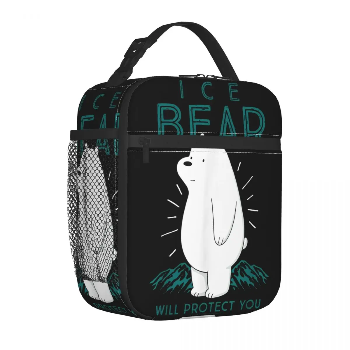 Ice Bear Will Protect You Insulated Lunch Bag High Capacity Meal Container Thermal Bag Tote Lunch Box Beach Travel Food Bag