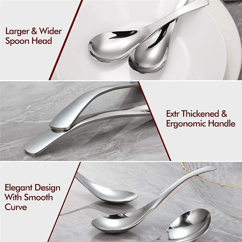 

40 Pack Soup Spoons, Stainless Steel Soup Spoons, Thick Heavy-Weight Table Spoons