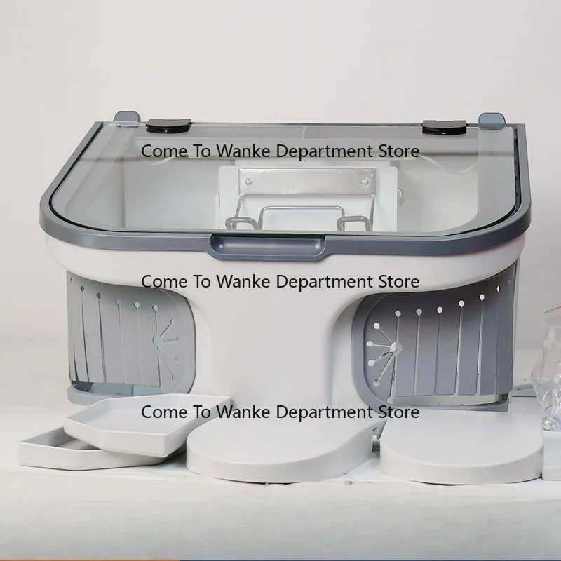 D-ental technician dust cover with light grinding machine polishing denture dust cover dust collection box with vacuum JT-69
