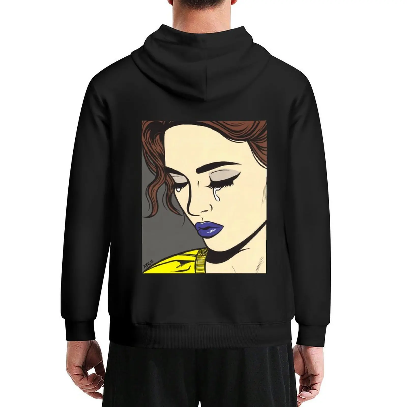 

Brunette Crying Comic Girl Hoodie fashion men mens clothes autumn jacket men graphic hoodies