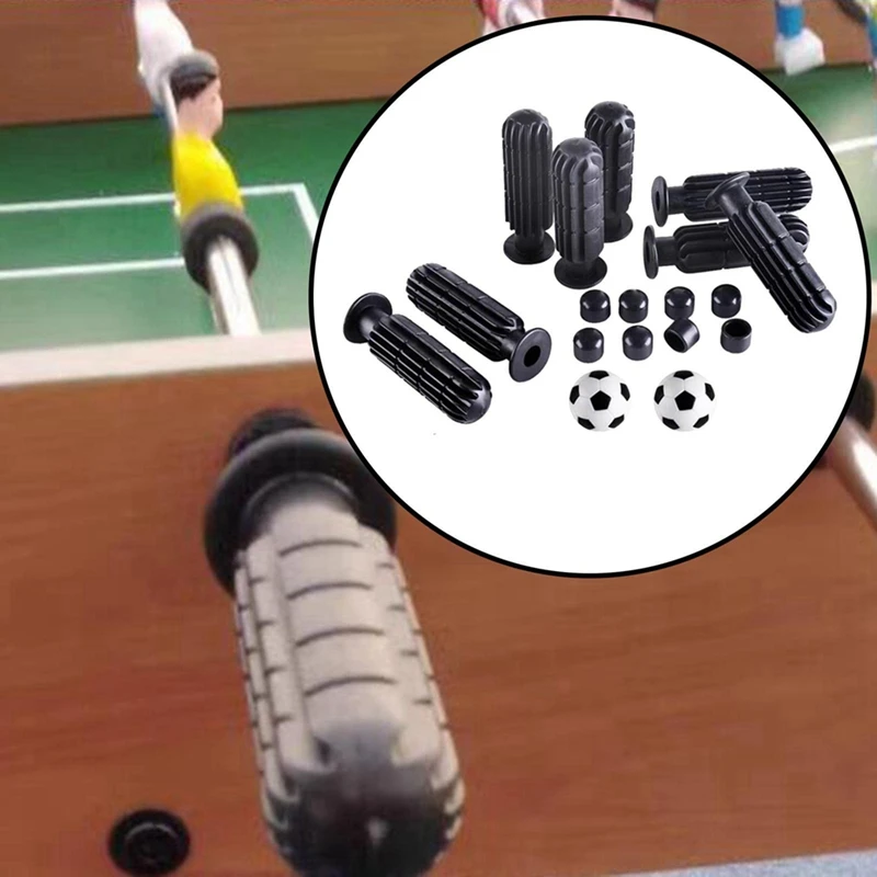 AA79 New 8Pcs Foosball Grips With End Plug Table Football Children Comfortable Handling With 2 Small Soccer Balls Replace Replac