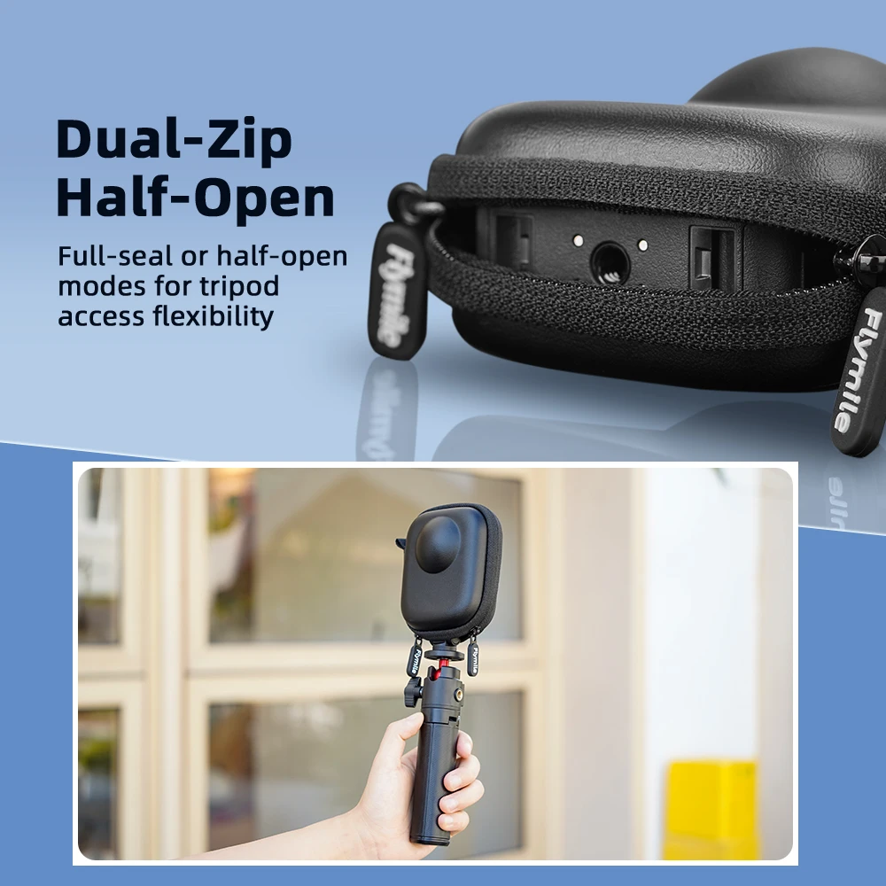 حقيبة جسم صغيرة واقية واحدة مقاومة للماء من البولي يوريثان لـ DJI Osmo360 حقيبة بمقبض صندوق محمول حقيبة حمل ملحقات الكاميرا