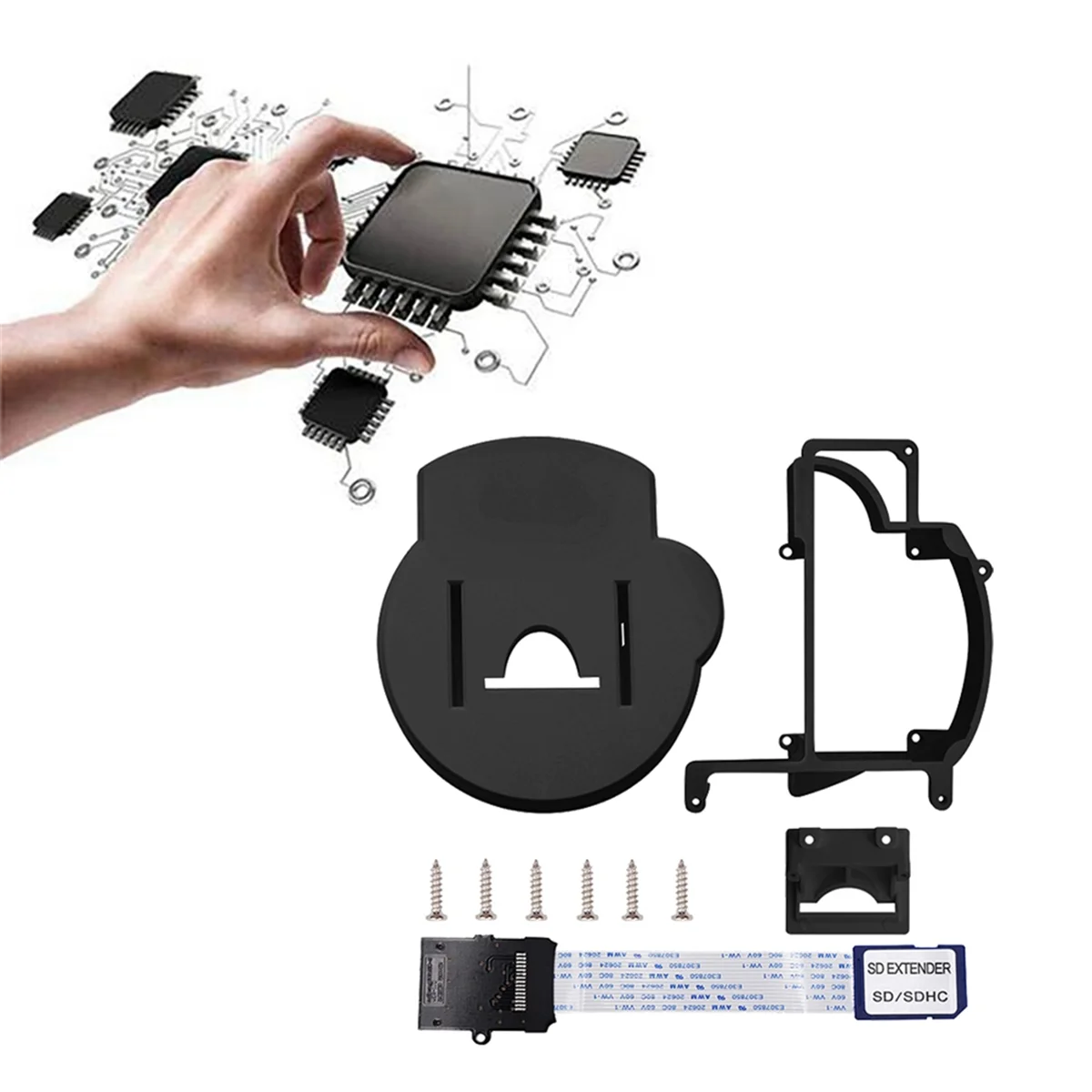 3D Printer Mount Kit com SD Card Expansion Adapter, GC Carregador Screwdriver, Black Acessórios
