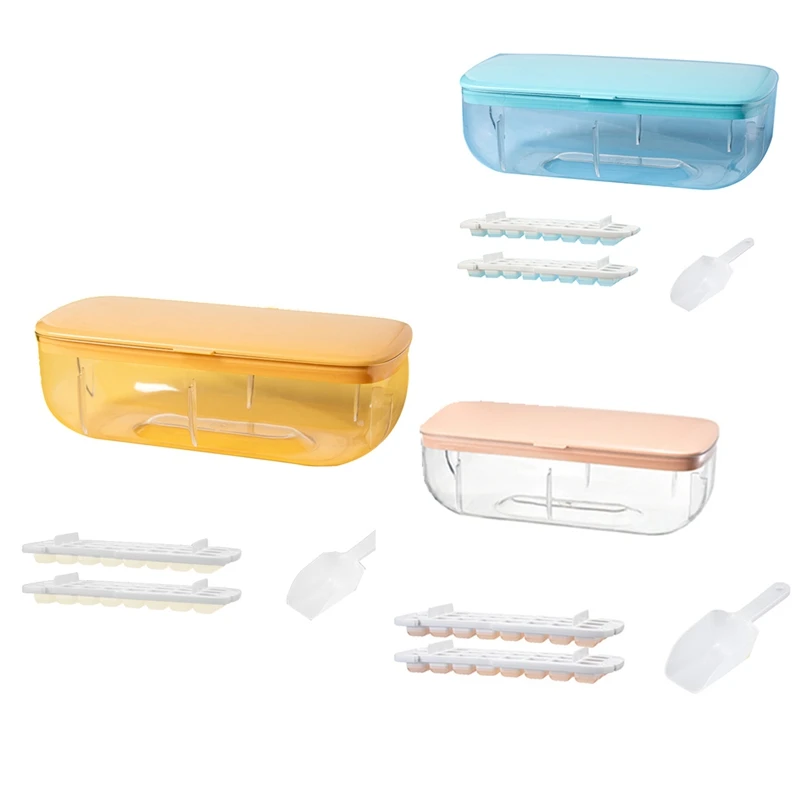 

Press Type Silicone Square Ice Mold Ice-Cube Trays Lid Mold Storage Box Ice-Cube Maker Cool Drinks Kitchen Bar