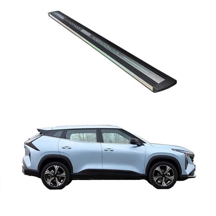 Electric Side Step Bars, Automatic Power Running Boards with LED Courtesy Light for Geely Boyue, Powder Coated Aluminum Alloy, B
