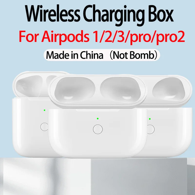 

680mAh Wireless Charging Box Replacement Bluetooth Earphone Charger Case with LED Indicator Light for Airpods Pro 1 2 3