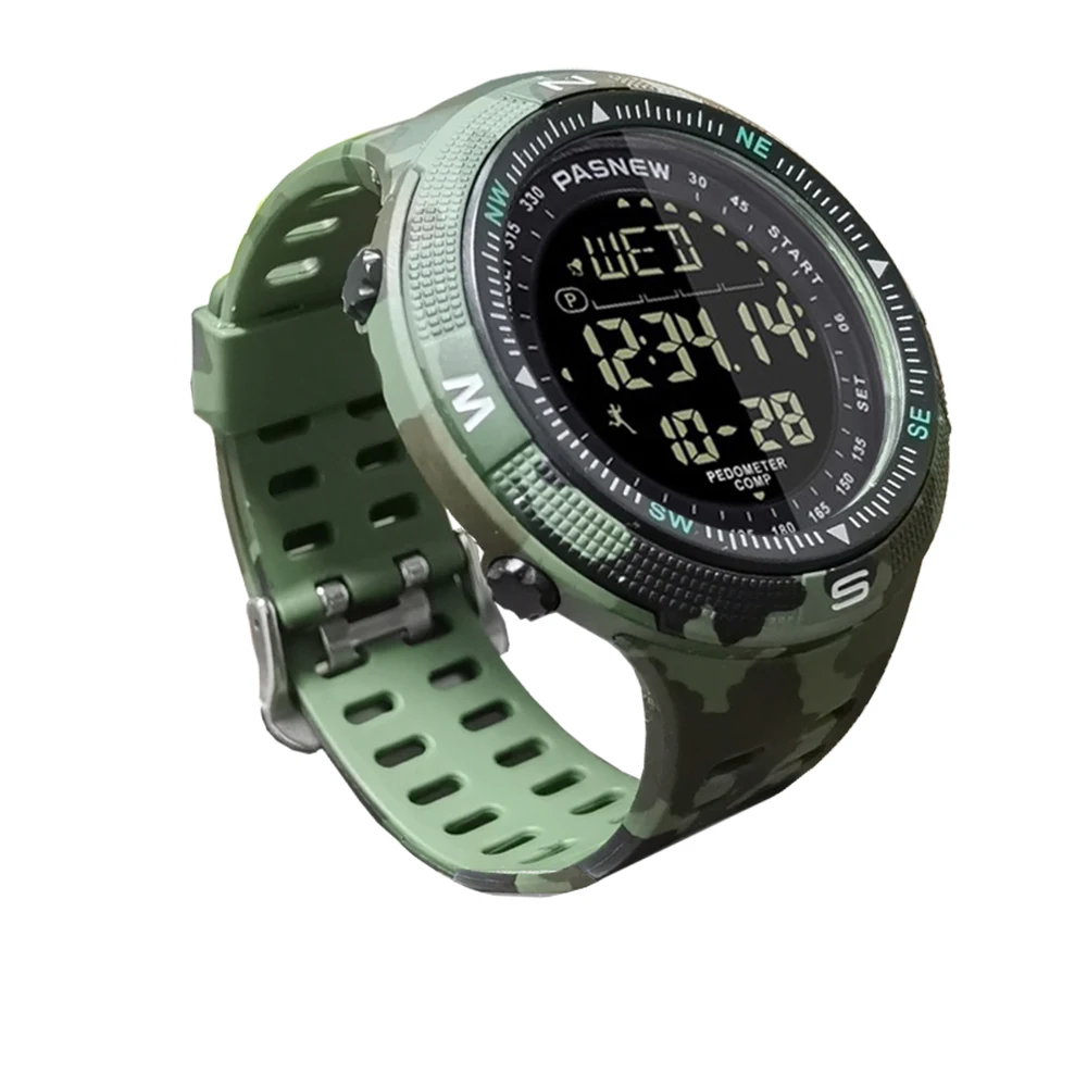 Military Compass Watch Men Digital Pedometer Waterproof Electronic Hand Clock Boy Camouflage Submersible Sport Wristwatch Male