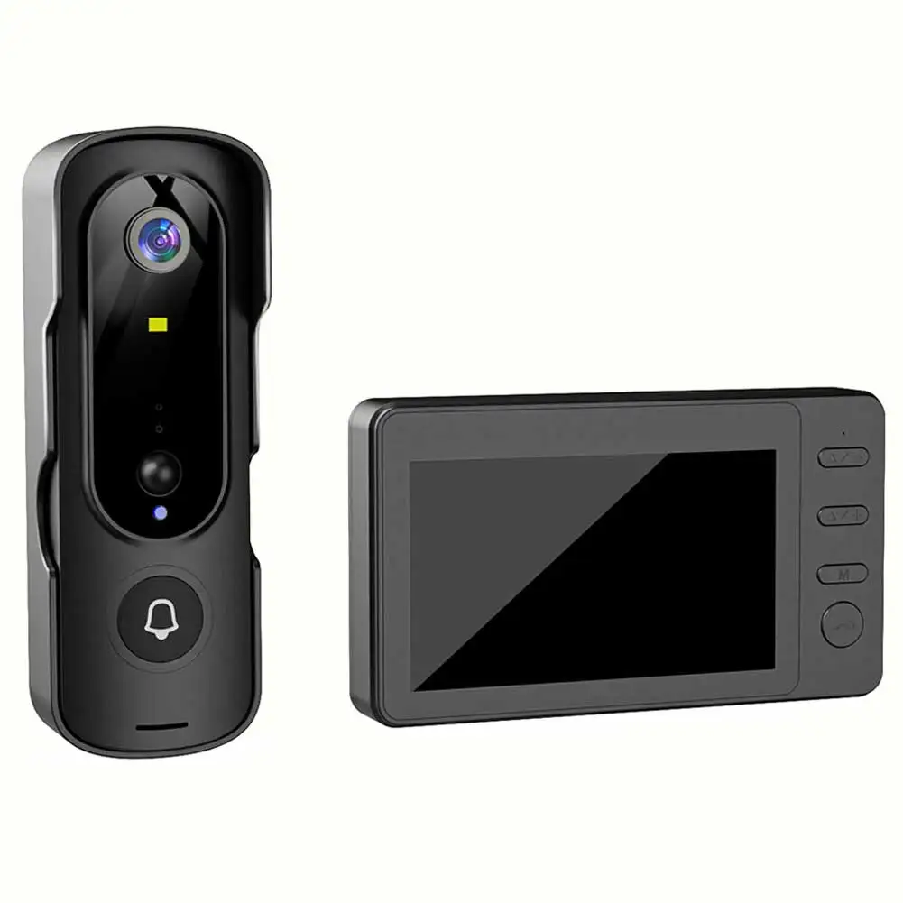 Cámara de timbre de vídeo inalámbrica con Monitor, sistema de intercomunicación de visión nocturna, timbre inalámbrico con Monitor de cámara con pantalla de 4,3 pulgadas