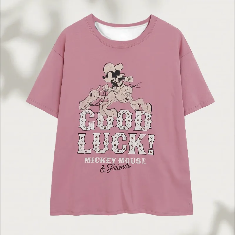 

New Cute Japanese and Korean Cartoon Letter 3D Printed Short Sleeved Casual Versatile Breathable Quick Drying Top Trendy