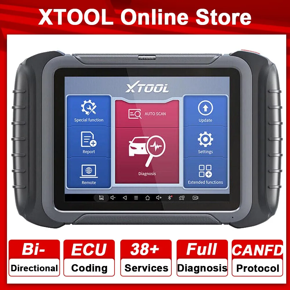 XTOOL D8 Automotive OE Full Diagnostic Scanner ECU Coding Bi-Directional Control Tool Key Programming 38 Services Support CAN FD