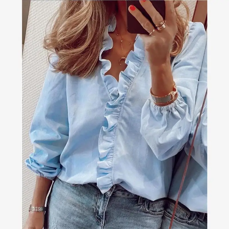 Lente Zomer Nieuwe Sle Long Sve Bloemenprint Overhead Kanten Rand Dames irt Katoen Materiaal Button up Casual irt