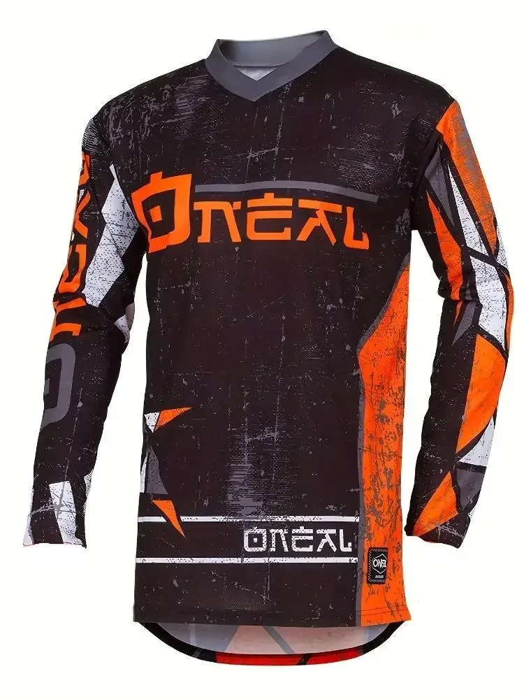 Herren-Radtrikot für Mountainbike und Motocross, Langarm-T-Shirt für Outdoor-Sport, Atmungsaktives Schnelltrocknendes Fahrradtrikot – Detail 6