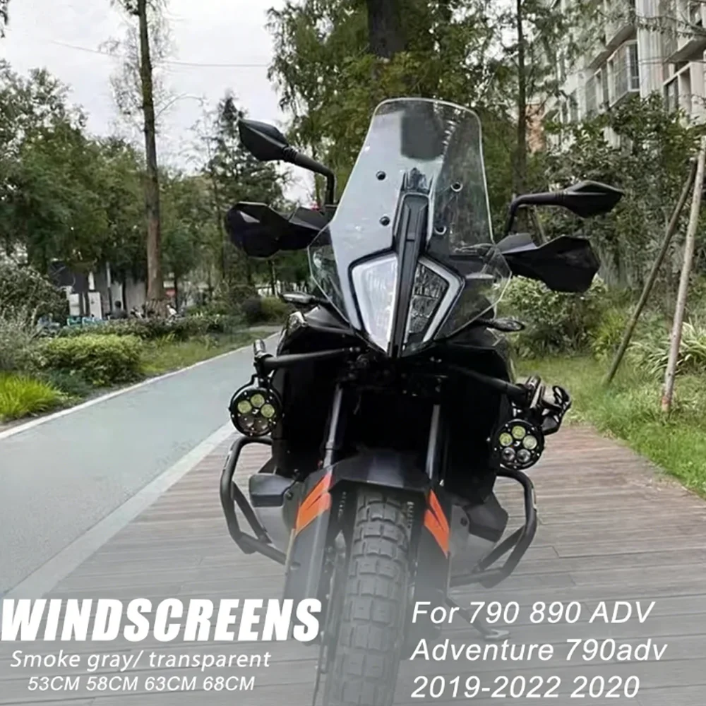 For  790 890 ADV Adventure 790adv 2019-2022 2020 Motorcycle Acrylic Rally Windshield Wind Deflector Screen Shield Windscreen