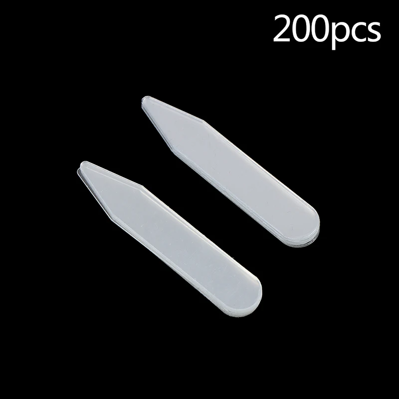 200Pcs Plastic Collar Stiffeners Stays Bones Set For Dress Shirt Collar Stays