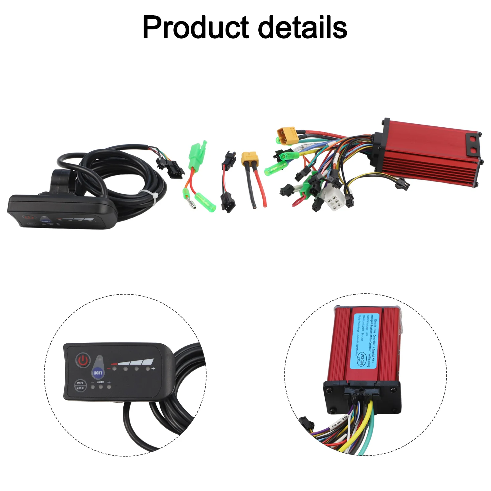 

Ebike Brushless Motor Control Kit with LCD Screen Supports Voltage of 36V/52V and Current Ratings from 10A to 20A