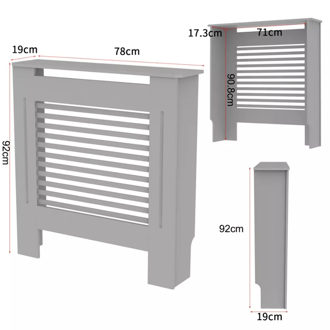 92cm Height Grey Small Heater Covers Horizontal Slat Internal Heights 90cm Tall Radiator Shelf