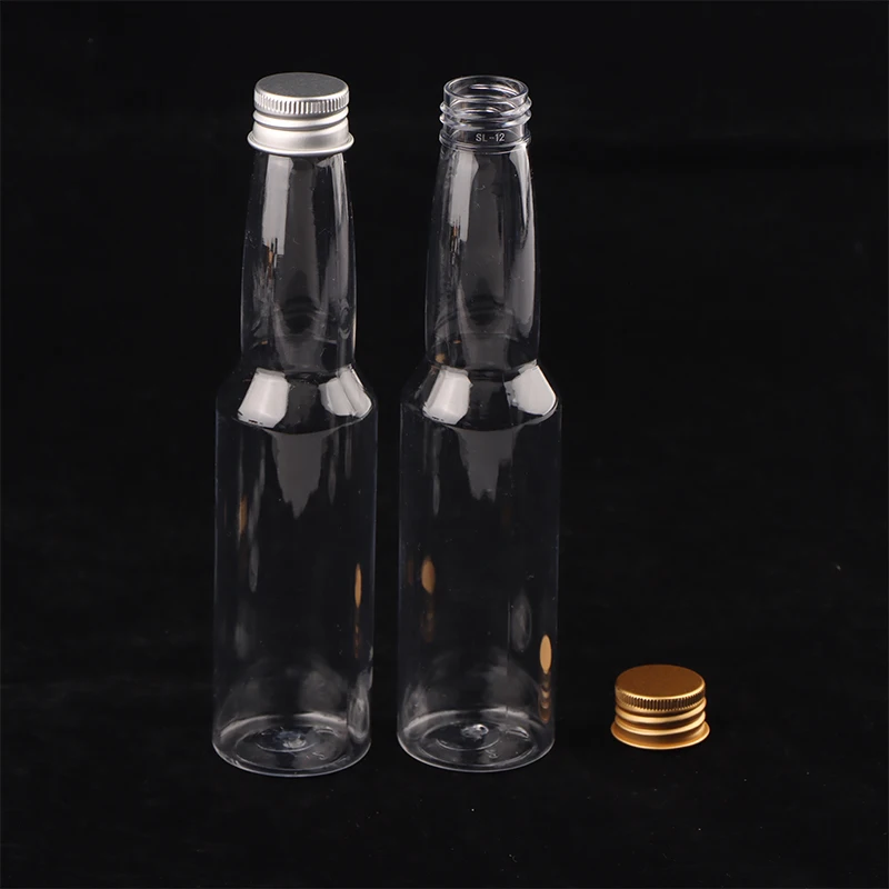 Bottiglie di spirito in plastica Mini bottiglie di liquore Mini bottiglia di colpo di alcol in plastica con tappo Bottiglia di latte Bottiglia di bevande trasparente