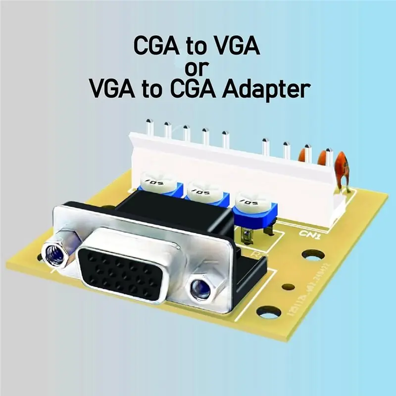 CJSD-VGA To CGA Monitor Converter Adapter Board- CGA/VGA Or VGA/CGA Conversion Support