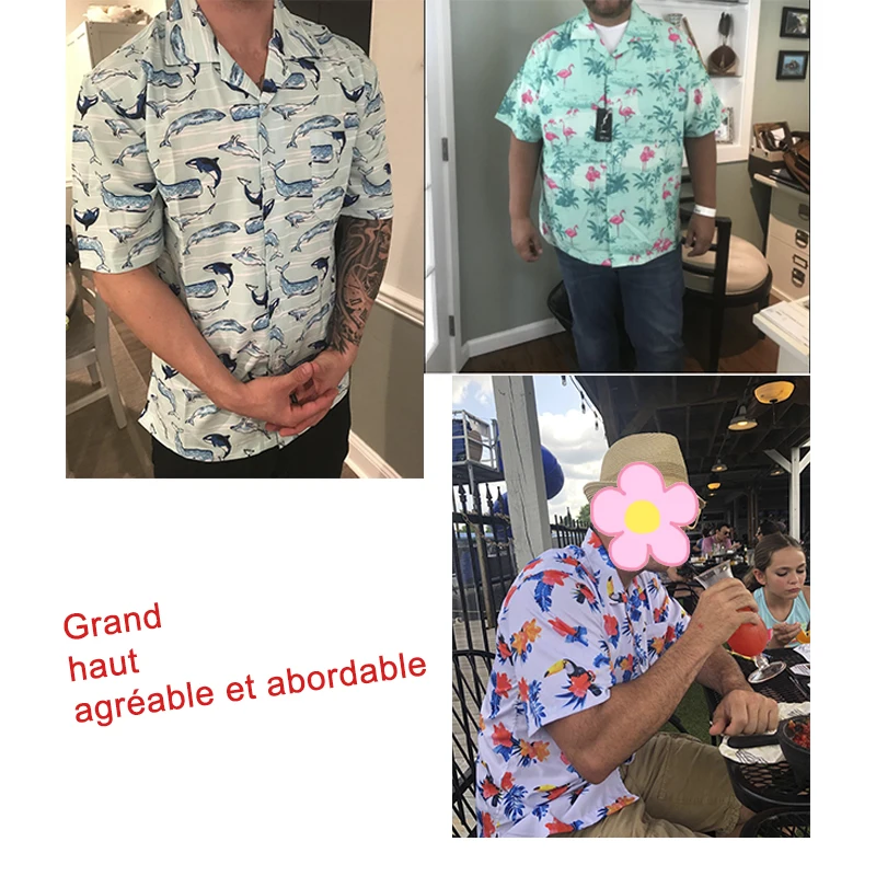 Mens Hawaiian Shirts Floral Shirts Casual Button Beach Shirts for Men Oversized shirt Printed shirt camisa hawaiana