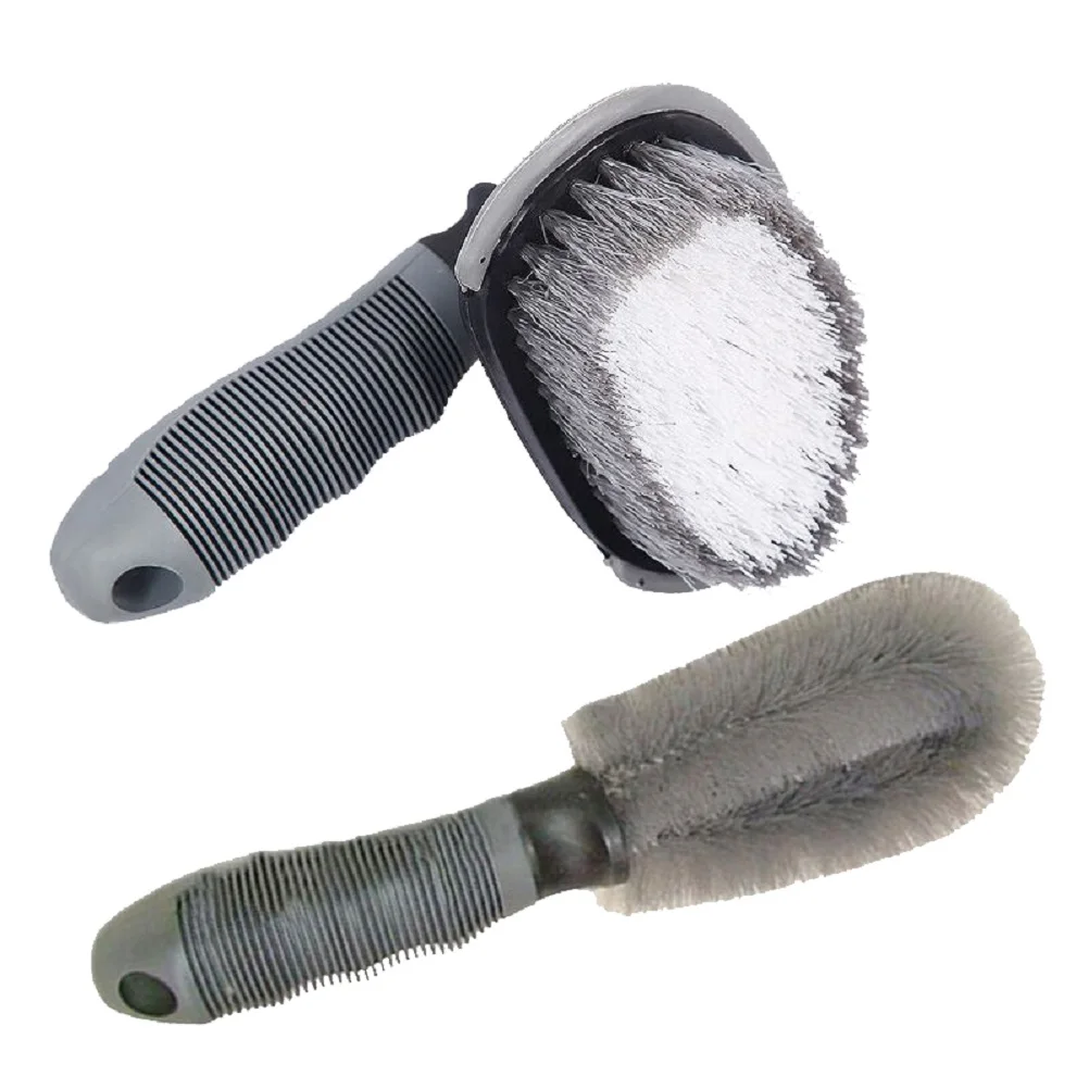 

1 Set of Short Handle Multifunctional Wheel/Tire Brush+Wheels Brush Hand Washing Brush Detail Brush for Car Cleaning