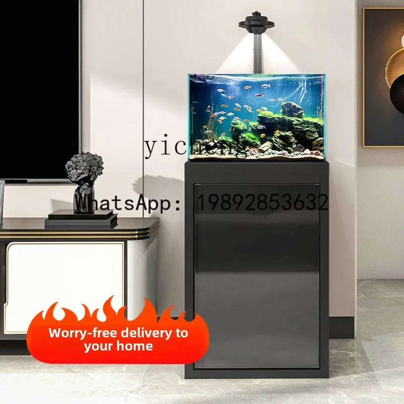 X1   small ultra-white back overflow bottom filter fish tank, household living room glass ecological aquarium