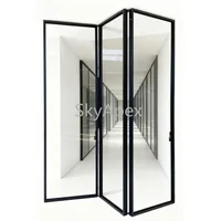 Energy Efficient Double Glazed Aluminium Bifold Door French Windows Hinged Sliding Stacking Glass Doors For Home  Commercial Use