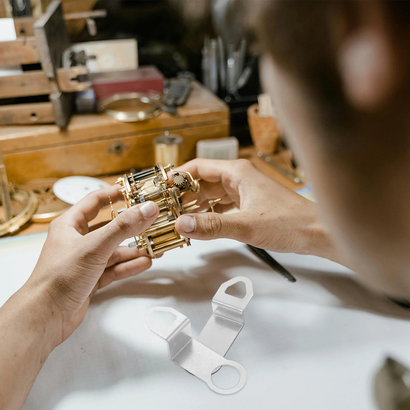 

6pcs Movement Hooks Metal Back Hanger Bracket For Quartz Clock Mechanism Repair Home Office Wall Clock Hanging Replacement Parts