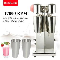 Xeoleo Milkshake machine Stainless Steel Milk Shake Machine Double Head Drink mixer Make Milks Foam/Milkshake Bubble Tea Machine