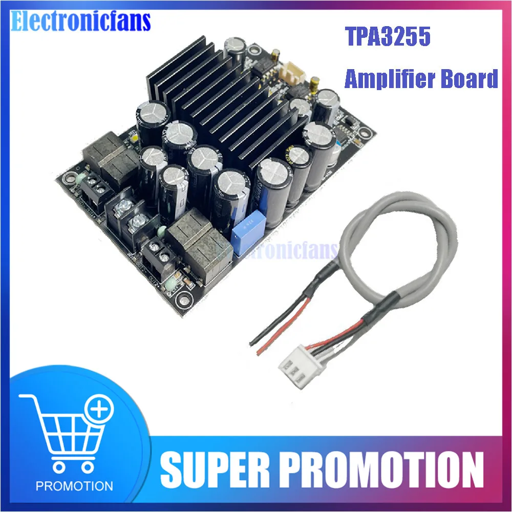 DC 48V TPA3255 HIFI Stereo Class D Amplifier 600W High Power Audio Power Amplifier Board 300W*2 Digital 2.0 Channel Amp Module