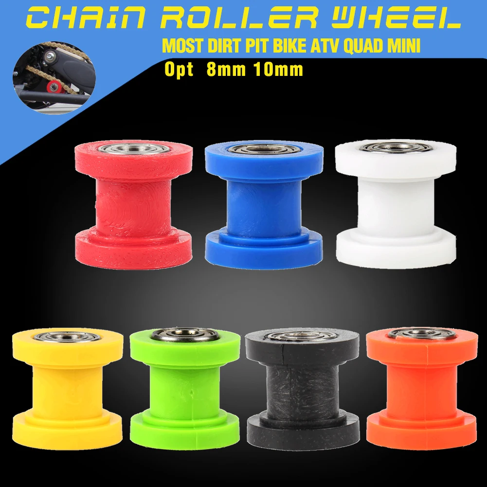 8/10mm Drive Chain Roller Pulley Wheel Slider Tensioner Wheel Guide For Enduro Motorcycle Motocross PIT Dirt Bike ATV CRF CR XR