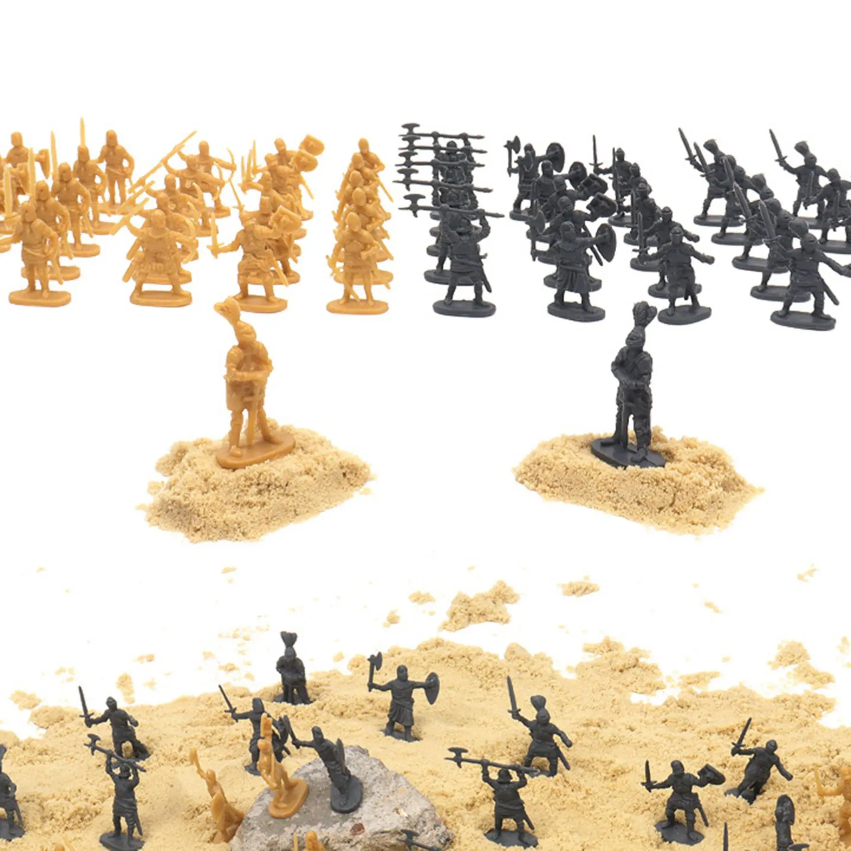 1:72 200/Set figuras de soldado antiguo de plástico juguete soldados arcaicos hombres espadachín figura de acción DIY escena de guerra juguetes amarillo