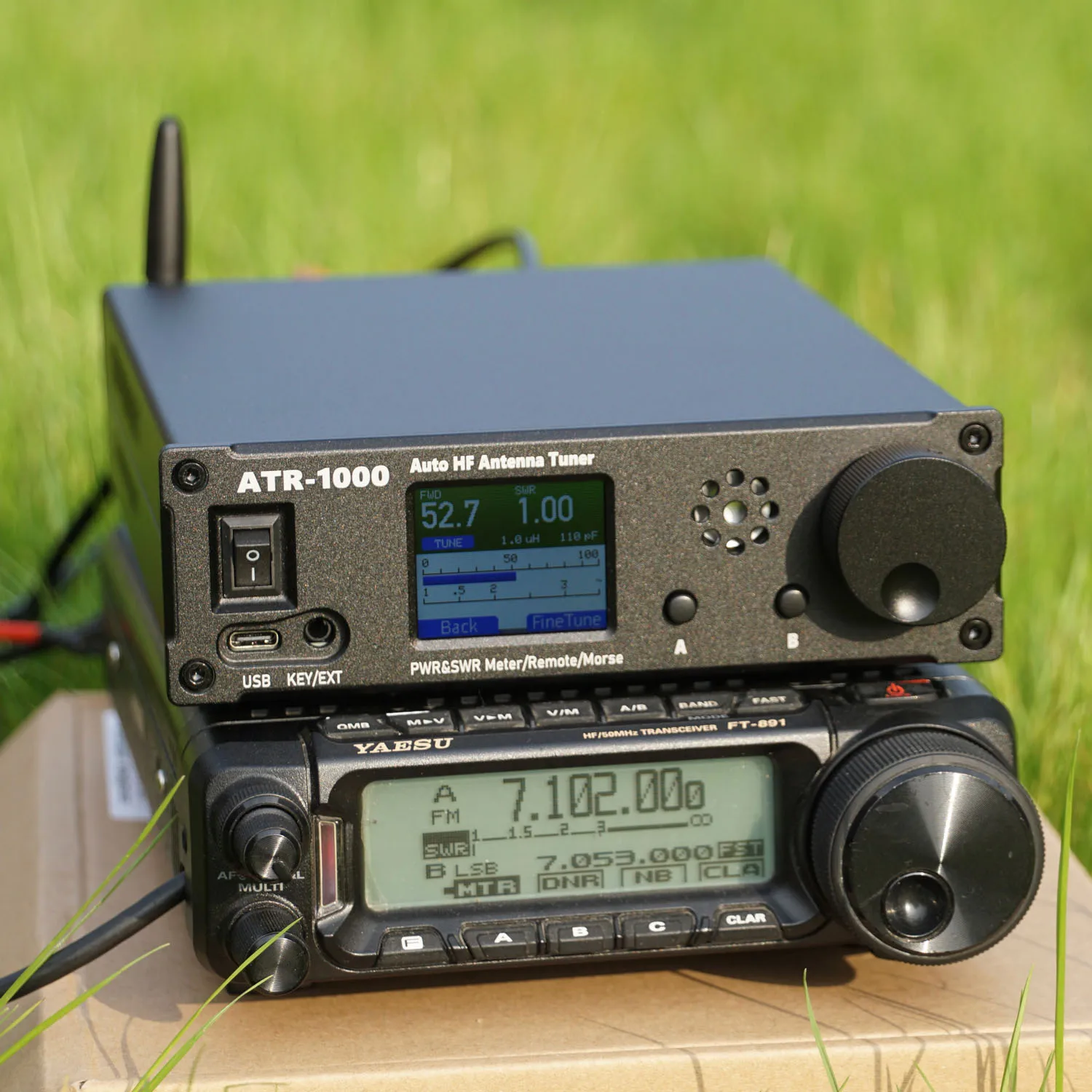 Automatic antenna tuner ATR1000  1000W 1.8-30MHz HF shortwave radio tuner support WiFi remote control Heat dissipation version