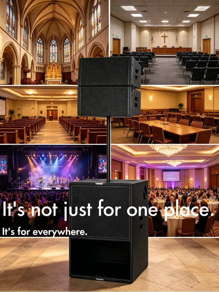 For Outdoor Event Sound System Package Wireless Mic DJ Mixer Portable Line Array Speakers Live Concert Festival Performance - view 4