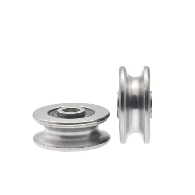 8 Peças Rolamento de Polia Não Padrão 624 4x18x7mm, Rolamento de Rolo com Canal em U, Aço Moído