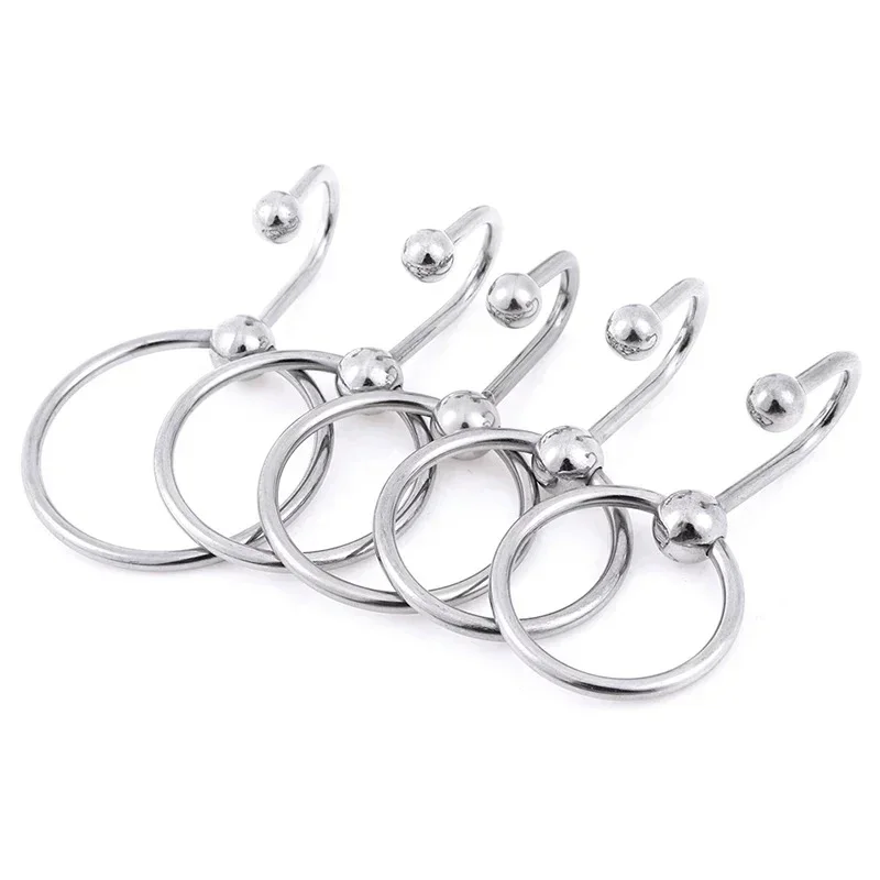 Anillo para glande con retardo sexual masculino, anillos para pene con cuentas de Metal, estimulador de irritación, dilatadores uretrales, anillo para pene, tapón para pene, juguete sexual para hombres 18