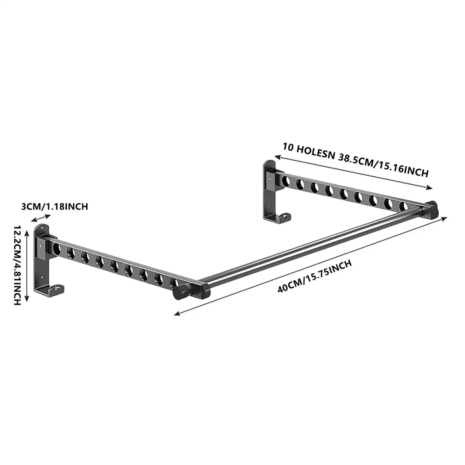 Wall Mounted Clothes Hanger non-punching Bathroom Toilet Drying Hanger For Dormitory Laundry Folding Indoor Laundry Hanger