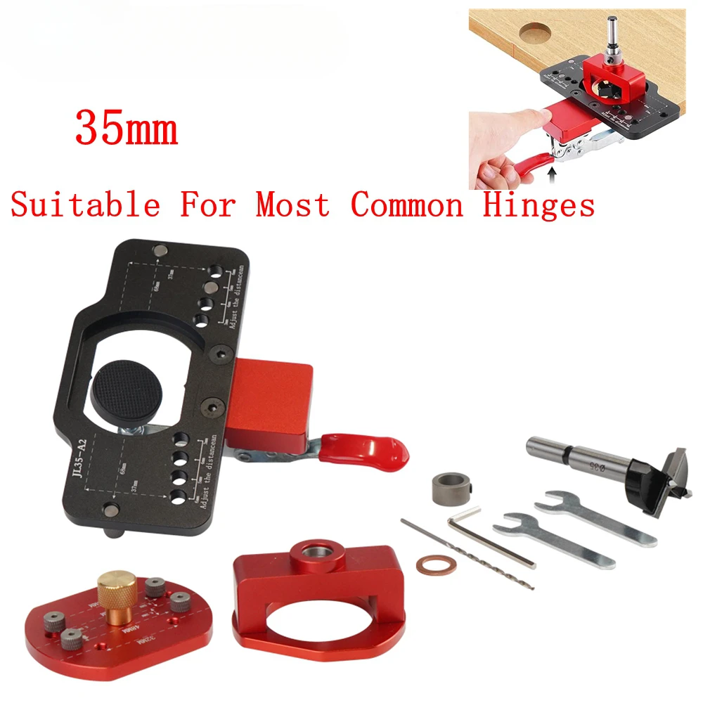 

35mm Hinge Jig Woodworking Drilling Hole Guide Household Hole Opener Tools Locator Door Concealed Installation Puncher Template