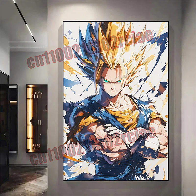 超サイヤ人アニメドラゴンボールスーパークール悟空ベジータ画像ポスター、キャンバスに印刷絵画ファッション壁アート油絵