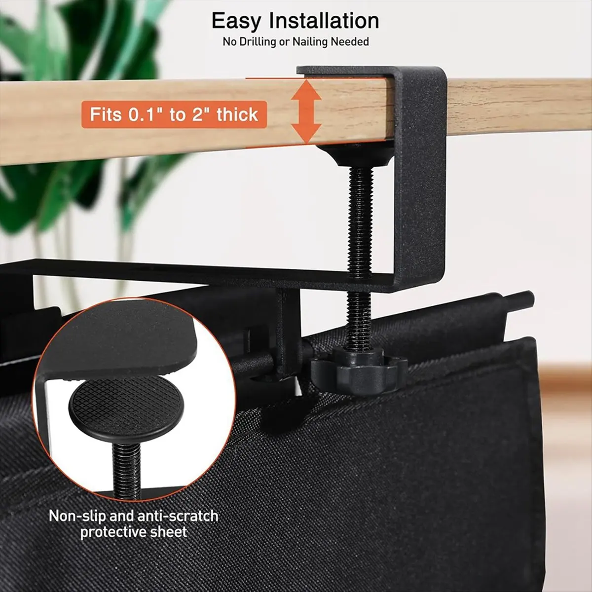 Under Desk Cable Management Tray 27.5in-Clamp on Wire and Cable Organizer for Storage and to Hide Cords for Home Office - view 5