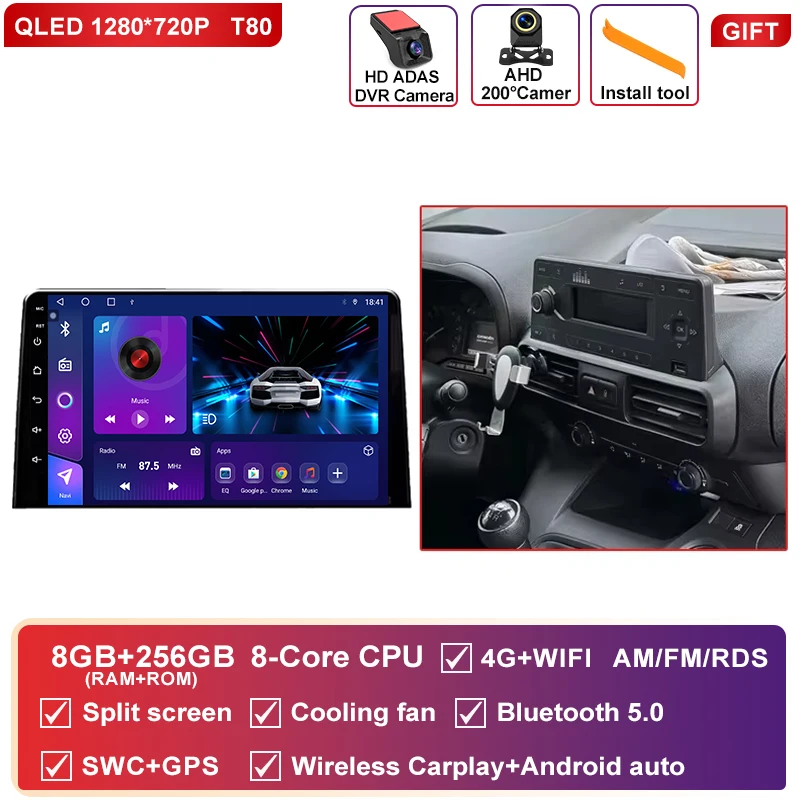 Android 16 Carplay Autoradio Stereo Multimedia Video Player Voor Citroen Berlingo 2019 Peugeot Partner Rifter 2020 Voor Opel Combo