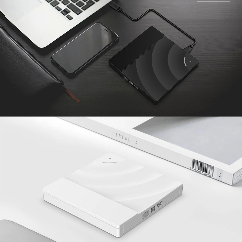 External CD DVD-RW Burner USB 3.0 Mobile Optical Drive Playback Computer Notebook External Drive External Slim Disk Reader