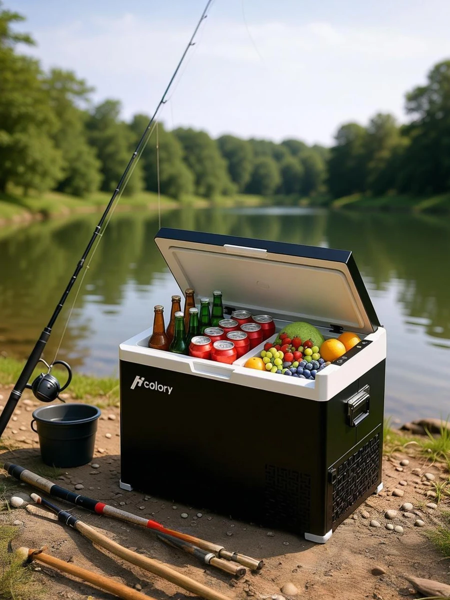 Hcalory D-Serie Kompressor Kühlbox DC12V/24V AC230V, Zweizonen Kühl-Gefriergerät für Auto und Zuhause, tragbare Kühlbox für LKW, SUV und Camping